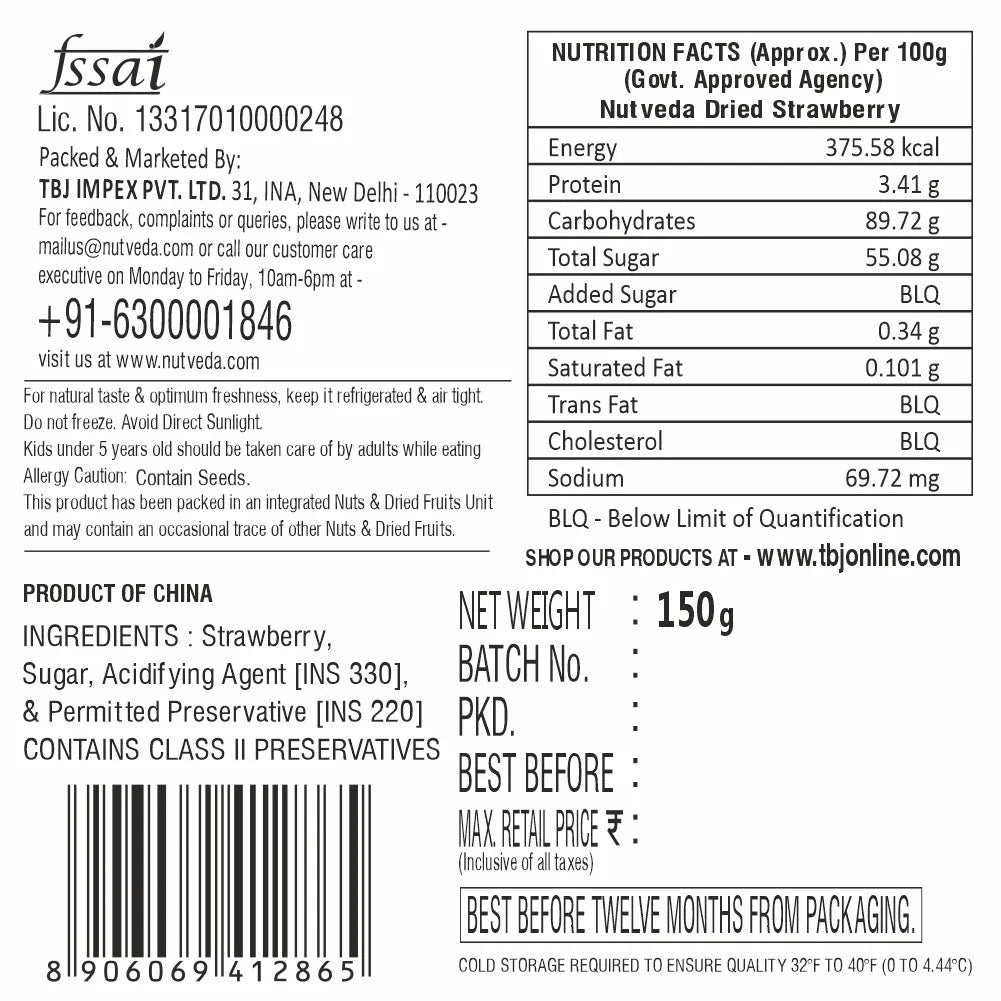 Dried Strawberry - 150g