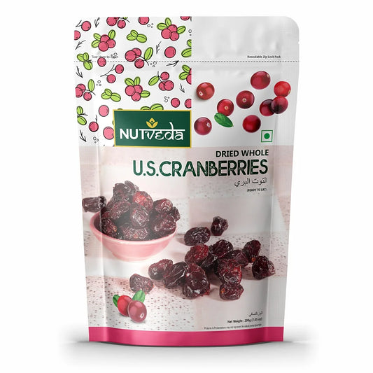 Dried Whole U.S. Cranberries - 200g