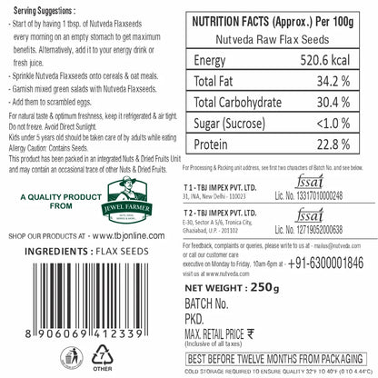Raw Flax Seeds - 250g